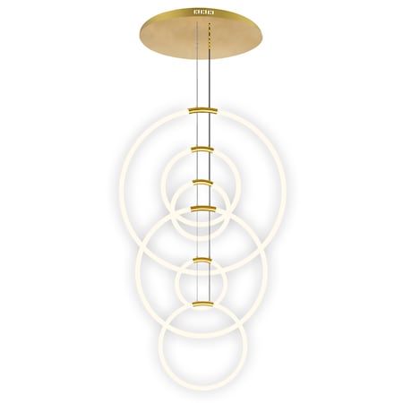 6 Light Led Chandelier With Satin Gold Finish